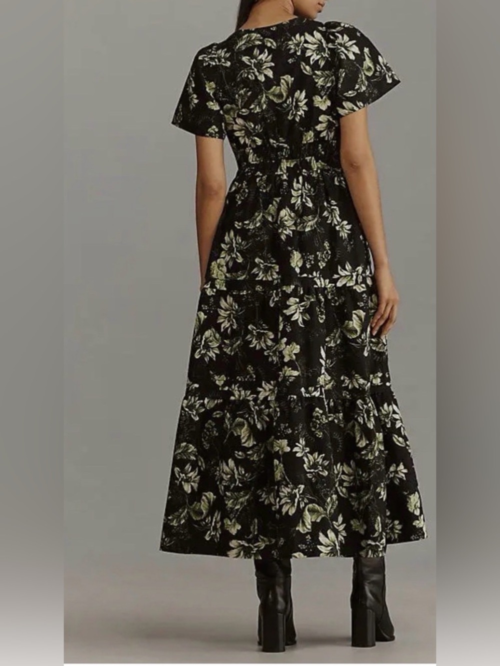 Anthropologie Somerset Maxi Dress XS Green Black Floral - Picture 2 of 8